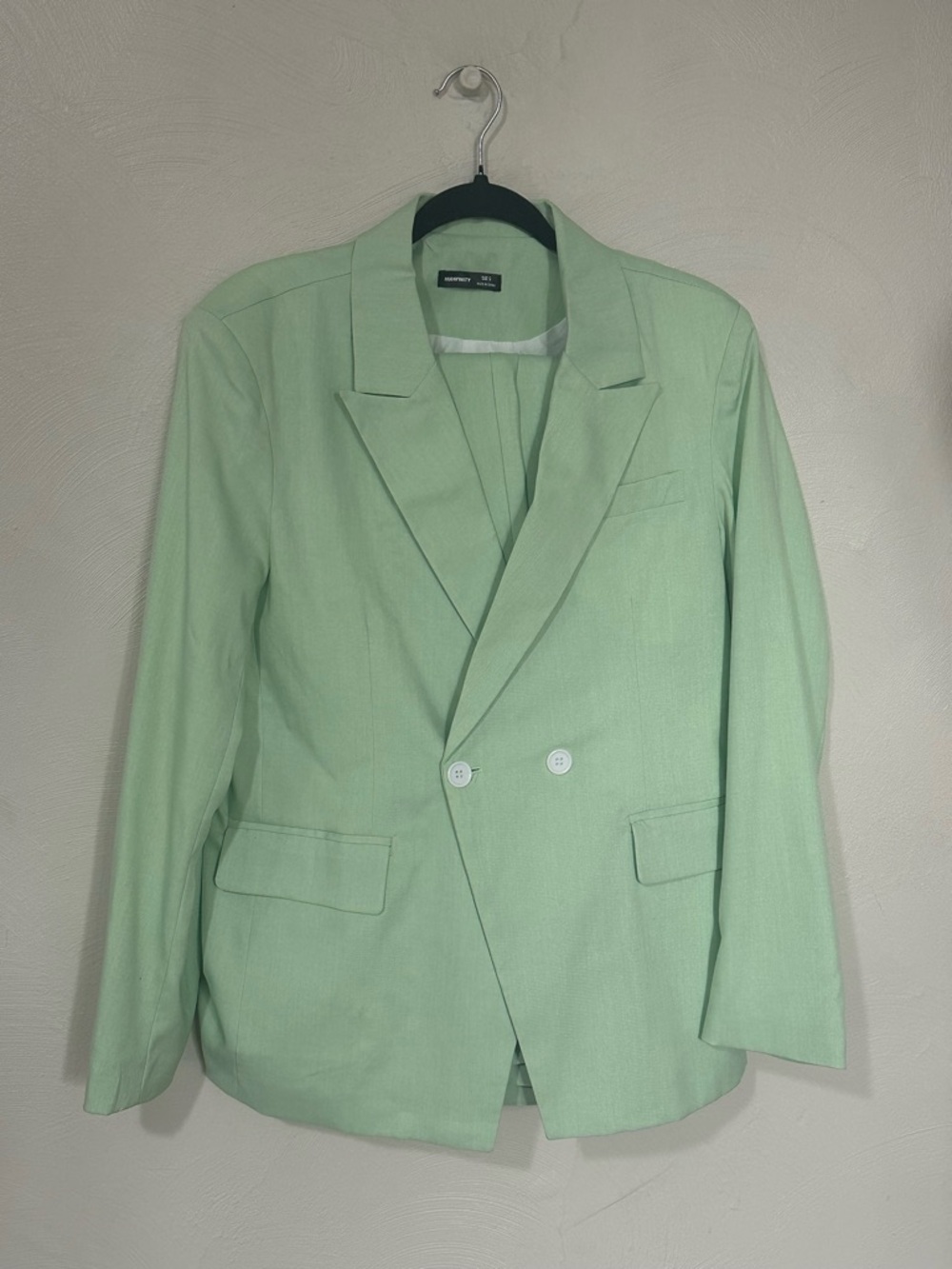 SHEIN Mint Green Double-Breasted Men's Blazer